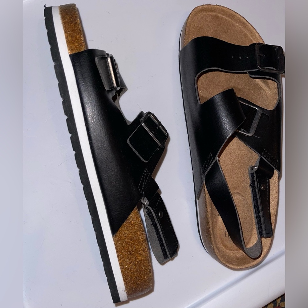 Time and Tru Women’s Black Sandals Size 11 - Picture 3 of 4
